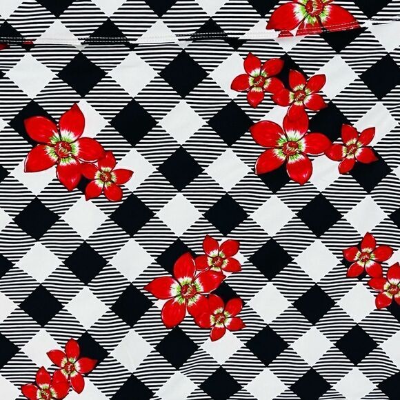 Greg Norman Skirt Skort Floral/Plaid Print Pull On Stretchy Golf Tennid Sz XL - Picture 2 of 9